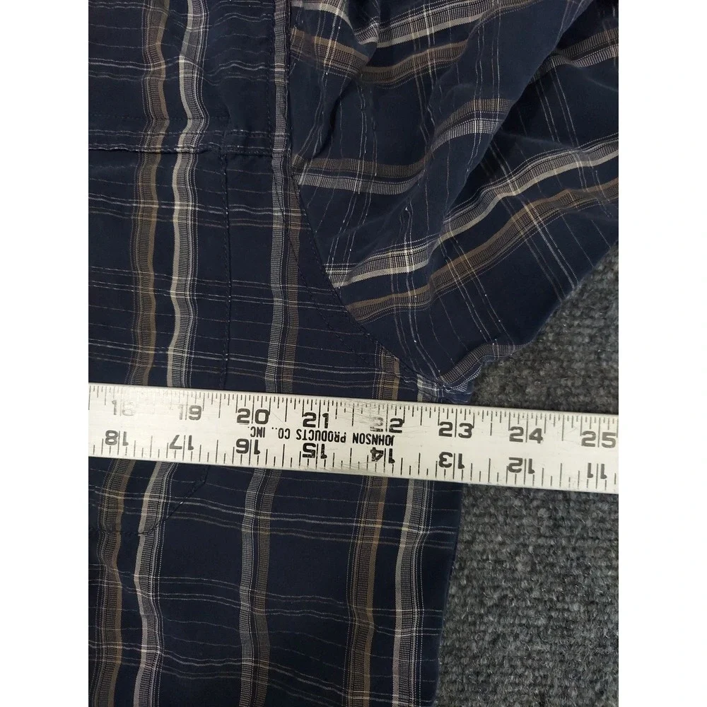 The North Face Shirt Mens XL‎ Blue Plaid Roll Tab Sleeve Outdoor Hiking Utility